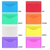 Cartella 12pcs buste in plastica Poly busta cartella 8 colori cartelle riutilizzabili in plastica trasparente A4 Dimensione delle lettere per le forniture per uffici scolastici