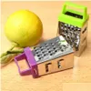 Outils de fruits et légumes Mini rabot à quatre côtés Outil de cuisine Râpe à fromage au citron en acier inoxydable Éplucheur Trancheuse Gadgets Chopper Drop Deliver Dhkkq