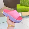 Thick Bottom Sandals Women Interlocking G Cut Out Slippers Hollow Platform Mule Rubber Slides Shoes 2024 Men's Fashion Slider Foam Wedges Mules Flip Flops Shoes