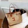Designer väskor Sommarmodestrån stor kapacitet Tygväska kvinnors nya 2023 textur sommarsäsong axelväska gräs vävd väska stylisheendibags