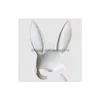 Máscaras de festa em casa jardim feminino menina orelhas de coelho máscara preta branca fantasia de cosplay fofo engraçado dia das bruxas xb1 entrega de gota festiva suppli dhfvr