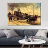 Figurative Art on Canvas Cail Factories and Quai of Grenelle Paul Gauguin Paintings Handmade Modern Artwork Kitchen Room Decor