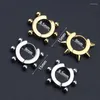 Boucles d'Oreilles Créoles Boho Bijoux Clip Boucle D'Oreille Pour Homme Boule Ronde Acier Inoxydable Femme Asymétrique