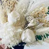 Suszone kwiaty zachowane róży bukiet bukiet panna młoda Druhna trzymająca kwiat trawy akcesoria mariage dekoracje