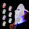 Dispositivi per la cura del viso 7 colori Pon Therapy Led Mask Ringiovanimento della pelle Stringere l'acne Antirughe Coreano Viso Collo Beauty Spa Strumento 230628