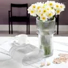 Vases Moderne Vase Fleur Décoration Simple Design Compact Pot Mariage Cannelé Pour Table À Manger