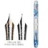 Pennor Penbbs 469 harts Transparent Doublenib Fountain Pen Double Ink Lagring Dualuse Fine NiB 0,5 mm Fashion Writing Present Pen Set