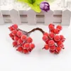 Decorative Flowers 2pcs 40head Fruit Foam Berries Stamen Artificial Flower Christmas Decoration Simulation Red Cherry Bouquet DIY Box