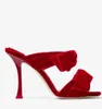 Berühmtes Design Flaca Damen Sandalen Schuhe! Mit Schleife verzierte Pantoletten Hochhackiges Hochzeits-Partykleid Abend-Slip-On-Sandalen EU35-43 Cool
