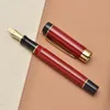 Pennor Jinhao 100 Centennial Dark Red Harts Fountain Pen Arrow Clip EF/F/M/BENT NIB med omvandlare Skriva affärskontor Present Ink Pen