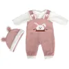 Docktillbehör rosa jumpsuithat kläder passar 17 tum för 43 cm baby född 230629
