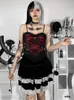 Party Dresses AltGoth Sexy Gothic Lace Camis Women Punk Harajuku Streetwear Backless Crop Tank Tops Y2k Emo Alt Mall Goth Indie Clothes Female x0629