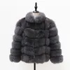Cappotto corto in vera pelliccia Moda Donna Cappotti in pelliccia di volpe naturale Inverno Maniche a nove quarti Caldo