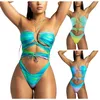 Kvinnors badkläder Kvinnor Bikini Set Gradient One Piece Swimsuit Cut Out Swimming Baddräkter Beach Suit