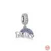 För Pandora Charms Authentic 925 Silver Beads Family Forever Pendant Mamma pappa amulet dingle charm DIY