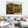 Handgjorda Paul Gauguin -målningar av River Aven under Moun Saint Marguerite Landscape Canvas Art for Office Wall Decor