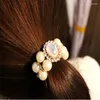 Hair Clips Fashion Woman Accessories Elegant Imitation Pearls Rubber Headbands Elastic Headwear Crystal Rope Ornaments Gifts