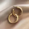 Baumeln Ohrringe Koreanische Einfachheit Gold Farbe Metall Geometrische Kreis C-form Stud Für Frauen Trendy Hochzeit Runde Schmuck Geschenke