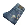 Men's Jeans designer Printed for Men Summer Thin Korean Fashion Stretch Slim Fit Versatile Casual Long Pants 4N7T