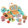 Kitchens Play Food Electronic Mini Simulated Supermarket Cash Register Kits Toys Kids Checkout Counter Role Pretend Play Cashier Girl Toy 230628