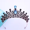 Vintage schwarze Königin Brautkrone Kopfbedeckung Kristall Tiara für Frauen Hochzeit Krone Haar Kleid Zubehör Schmuck