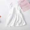 Vestidos para meninas Verão Vestido infantil de algodão sem mangas Crianças Crianças Vestido de verão Roupas deslizantes Macio respirável Pografia Adereços