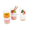 Other Drinkware 3 Oz Mini Dessert Cups Slanted Round Clear Plastic Parfait Appetizer Cup Reusable Serving Bowl For Tasting Party App Dhtas