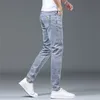 Mens Jeans Harajuku Moda Primavera Outono Marca de Luxo Estilo Coreano Roupas Casuais Azul Denim Elegante Designer Slim Calças 230629