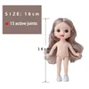 Poppen 16 cm bjd Poppenlichaam 18 met Hoofd en Schoenen Mini Naakt 13 Beweegbare Gewrichten 3D Ogen voor Kinderen DIY Speelgoed 230629