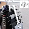 Hangers Pants Rack Stainless Steel Trouser Hanger Space Saving Scarves 5 In 1 Belts Ties One-side Opening Retractable Hanging Rod Non-sl