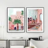 Anime Travel Cities Landscape Poster Canvas Painting Marrocos New York Scenery Wall Art Canvas Pictures For Living Room Decor Interior Paintings w06