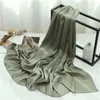 Scarves 2023 Real Silk Scarf Women Hijab Solid Foulard Femme Shawls Wraps Bandana Head Beach Poncho