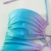 Damen-Bademode, Damen-Bikini-Set, Farbverlauf, einteiliger Badeanzug, Ausschnitt, Badeanzüge, Strandanzug