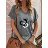 Women s T Shirt Fashion Ladies Short Sleeve Tops Heart Shape 3d Shirt Tees Girls O Neck Oversized Apparel 2023 Summer Clothing 230628