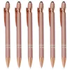 3Pcs/Set Rose Gold Aluminum Rod Pressed Oily Metal Ballpoint Pen Student Stationery Supplies Can Be Engraved And Printed