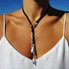 Pendant Necklaces Long Beaded Woman Boho Leather Necklace Bohemian Style Heart 230613