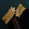 Bangle Copper Plating Gold Bracelet Ring Saudi Trendy for Bridal Leaves Design Cuff Arabic Luxury Jewelry 230627