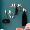 Bathroom Shelves Resin Birds Figurine Wall Hooks Decorative Home Decoration Accessories Key Bag Handbag Coat Rack Holder Wall Hanger For Clothes 230628