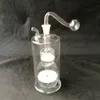 Fabrication de pipes à fumer en verre Narguilé soufflé à la bouche Bongs Double couche de noyau de sable Bouilloire en verre ultra silencieuse