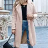 Trench da donna OUSLEE Cappotto lungo per donna Autunno Inverno Caldo Top Cardigan Abbigliamento donna 2023 Giacca a vento in peluche Capispalla