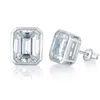 Stud Earrings 2023 Luxury 8 10mm Emerald Chemosan Moissanite Diamond Set With 925 Silver Plated 18k Gold Free Shopping