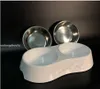 Jhdisi Dog Bowls المغذيات وعاء الحيوانات الأليفة مزدوجة قطة بلاستيكية الطعام الأكل ماء حاوية PVC وعاء الشراب المنزل