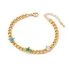 Populaire blanc vert bleu étoile coeur bracelet à breloques bracelet bijoux pour femmes cadeau