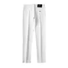 Herenjeans ontwerper Xintang Nieuw product geborduurd wit Europees lente/zomer slim fit voeten elastische casual broek trend JF88 8K02