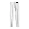 Jeans masculinos Designer Designer Xintang Novo Produto Bordado Branco Europeu Primavera / Verão Slim Fit Pés Elásticos Calças Casuais Tendência JF88 BZCX