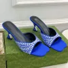 2023 Summer New Sandals Luxury Designer Women's High Heels Fashion Versatile Formal Shoes Simple and Comfortable Rhinestones