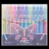 Markörer 12 färger Glitter Sketch Ritning Color Pen Markers Gel Pennor Set Refill Rollerball Pastell Neon Marker Office School Stationery Stationery