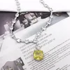 Charms Hibride Brand Design Bruiloft Ketting Voor Vrouwen Bruidssieraden Gele Steen Volledige Zirconia pendientes mujer moda S 0001 230609