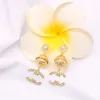 Lettres de créateur pendentif boucles d'oreilles pour femme cristal strass perle boucle d'oreille bijoux de fête de mariage 20 style