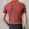 男性SポロスメンラペルストレッチポロホムパッチワークカラースリムフィットニットTシャツストリートウェアファッションスプリングカジュアルTシャツ3カラー230629